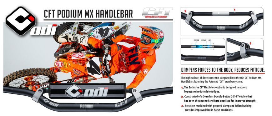 Мото кермо ODI MX Handlebars, "CFT" Podium, CR High-930 Black