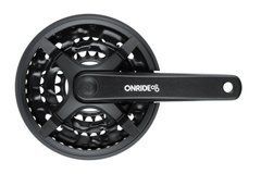 Комплект шатунів ONRIDE Trio 830P, квадрат, 170 мм, 42-32-22T, 8/7/6 швидкостей, чорні (конверт)