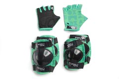 Захист для дітей Green Cycle Flash наколінники, налокітники, рукавички, зелений