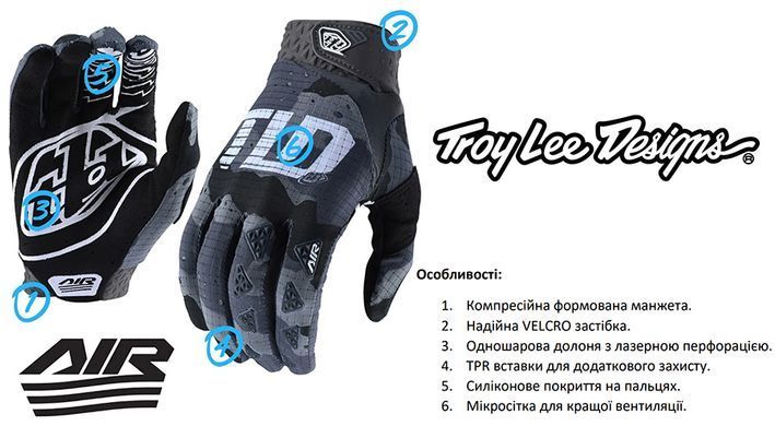 Вело рукавички TLD AIR GLOVE Lucid [BLk/Red] L
